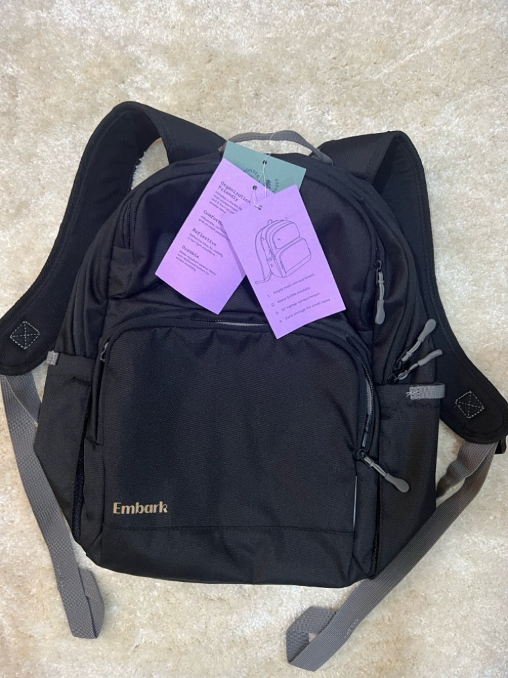 Men's Black Commuter Backpack - Organized Travel & Work Bag